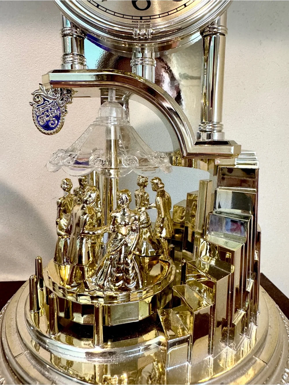 Vtg Rhythm 4RH678 Quartz Motion Clock Dancing Couples Stairway To Heaven Japan!
